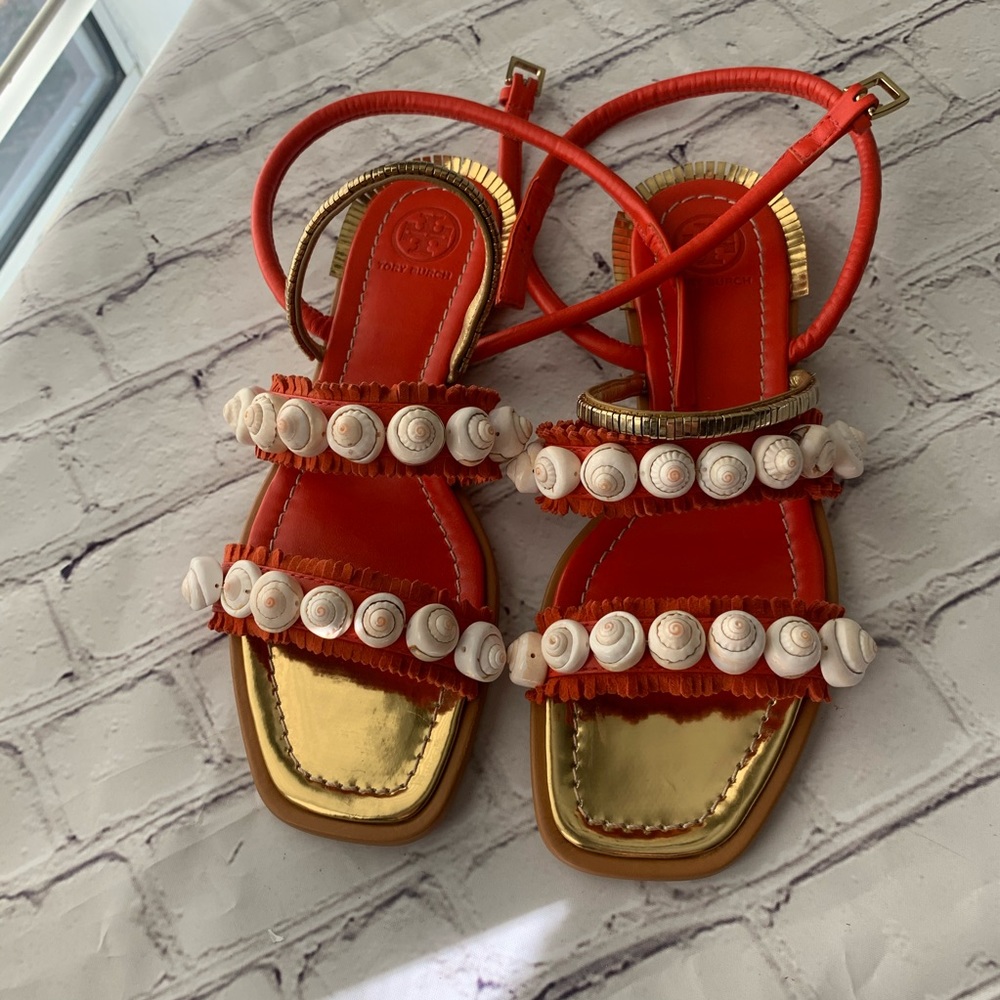 NWOT Tory Burch Sinclair Seashell Sandals - Picture 8 of 8